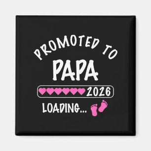 Promoted to Papa 2026 Girl Baby Gender Reveal Magnet