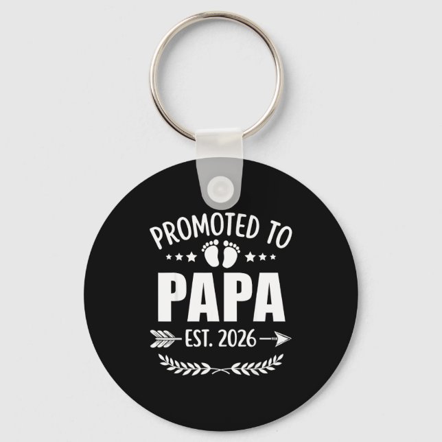 Promoted To Papa Est 2026 New Grandpa Pregnancy An Key Ring (Front)