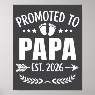 Promoted To Papa Est 2026 New Grandpa Pregnancy An Poster