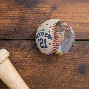Promoted to Papaw New Grandfather Photo Baseball