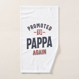 Promoted To Pappa Again   Father Grandpa Hand Towel