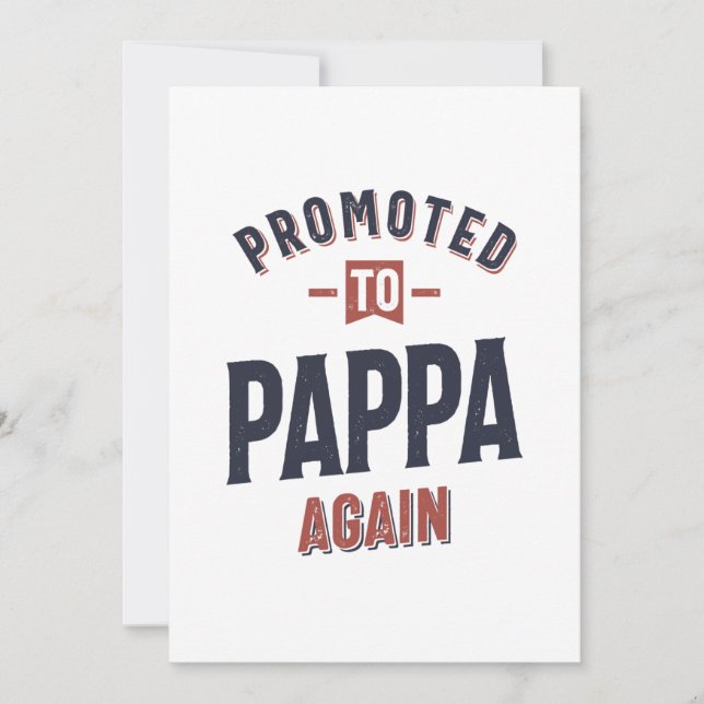 Promoted To Pappa Again | Father Grandpa Thank You Card (Front)