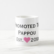 Promoted To Pappou Black & Pink Mug