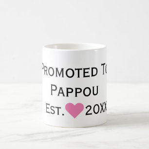 Promoted To Pappou Black & Pink Mug