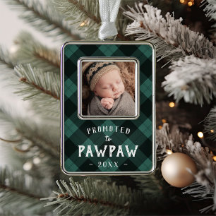 Promoted to Pawpaw Baby Photo Grandpa Silver Plated Framed Ornament