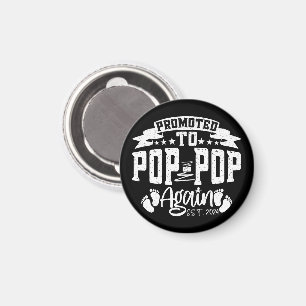 Promoted To Pop Pop Again Est 2024 Funny Grandpa  Magnet