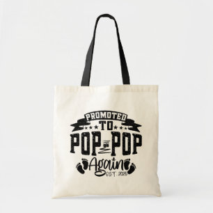 Promoted To Pop Pop Again Est 2024 Funny Grandpa Tote Bag
