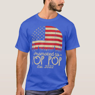 Promoted to Pop Pop Est 2022 Men USA Flag First Ti T-Shirt