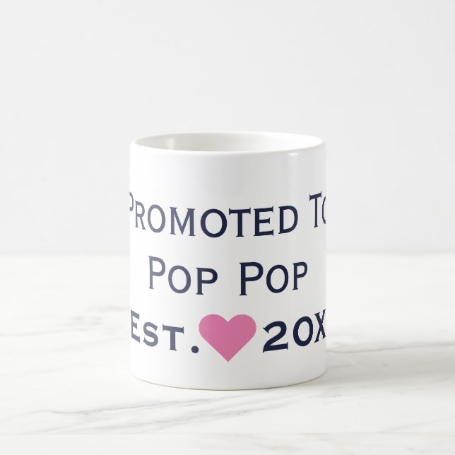 Promoted To Pop Pop Navy & Pink Mug (Center)