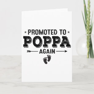 Promoted To Poppa Again Grandparents Byby  Card