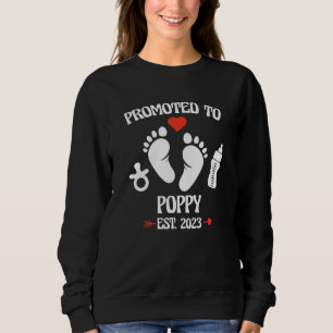 Promoted To Poppy 2023 First Time New Grandpa Preg Sweatshirt