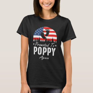 Promoted To Poppy Again 2024 US Flag Father's Day T-Shirt