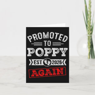 Promoted To Poppy Again 2026 Pregnancy Announcemen Card