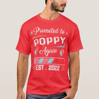 Promoted To Poppy Again Est 2022 Pregnancy Announc T-Shirt