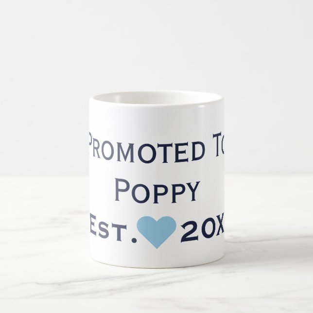 Promoted To Poppy Navy & Light Blue Mug (Center)