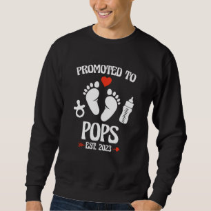 Promoted To Pops 2023 First Time New Grandpa Pregn Sweatshirt