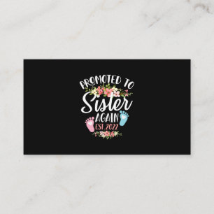 Promoted To Sister Again Est 2022 Flower Business Card