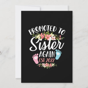 Promoted To Sister Again Est 2022 Flower Save The Date