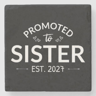 Promoted To Sister Est 2027 Big Sister II Stone Coaster