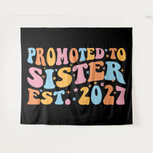 Promoted To Sister Est 2027 Big Sister Tapestry