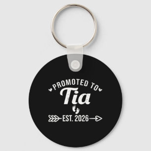 Promoted to Tia Est 2026 Funny Spanish Aunt Key Ring