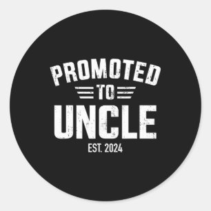 Promoted to uncle 2024 classic round sticker