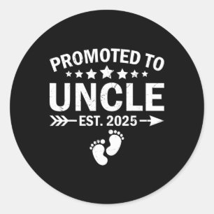 Promoted To Uncle 2025 Soon To Be New Uncle Father Classic Round Sticker