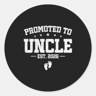 Promoted To Uncle 2026 Soon To Be Uncle Fathers Da Classic Round Sticker