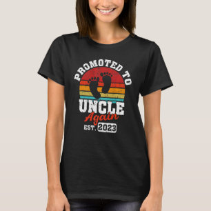 Promoted to Uncle Again 2023 Dad Pregnancy Announc T-Shirt