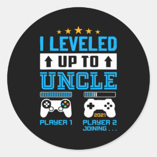 Promoted To Uncle EST 2021 I Levelled Up To Uncle Classic Round Sticker