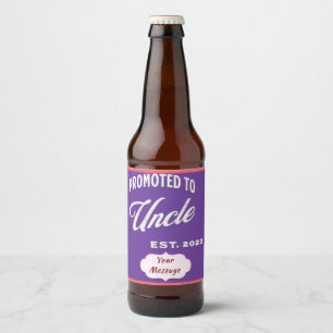 Promoted To Uncle Est. 2023 For First Time Uncle Beer Bottle Label