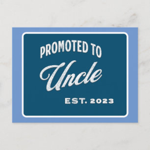 Promoted To Uncle Est. 2023 For First Time Uncle Holiday Postcard