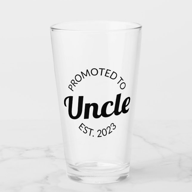 Promoted To Uncle Est. 2023 I Glass (Front)