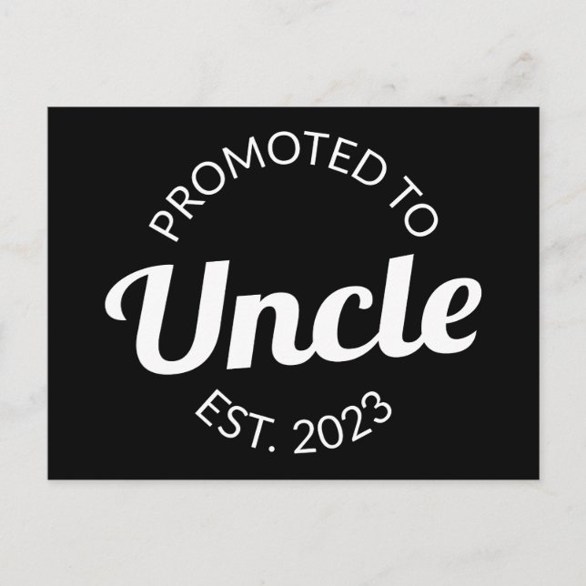 Promoted To Uncle Est. 2023 I Postcard (Front)