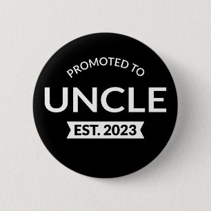Promoted To Uncle Est. 2023 II 6 Cm Round Badge
