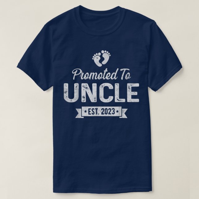 Promoted To Uncle Est 2023 Soon To Be Uncle Father T-Shirt (Design Front)