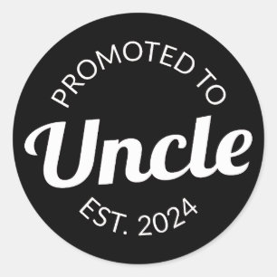 Promoted To Uncle Est. 2024 I Classic Round Sticker