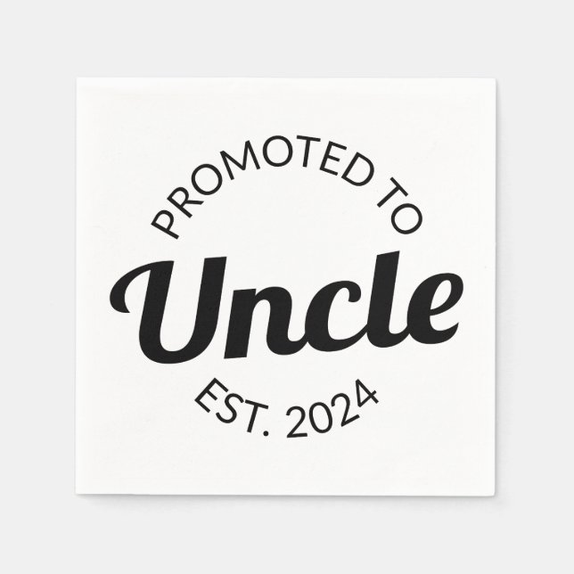 Promoted To Uncle Est. 2024 I Napkin (Front)