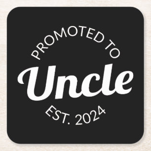 Promoted To Uncle Est. 2024 I Square Paper Coaster