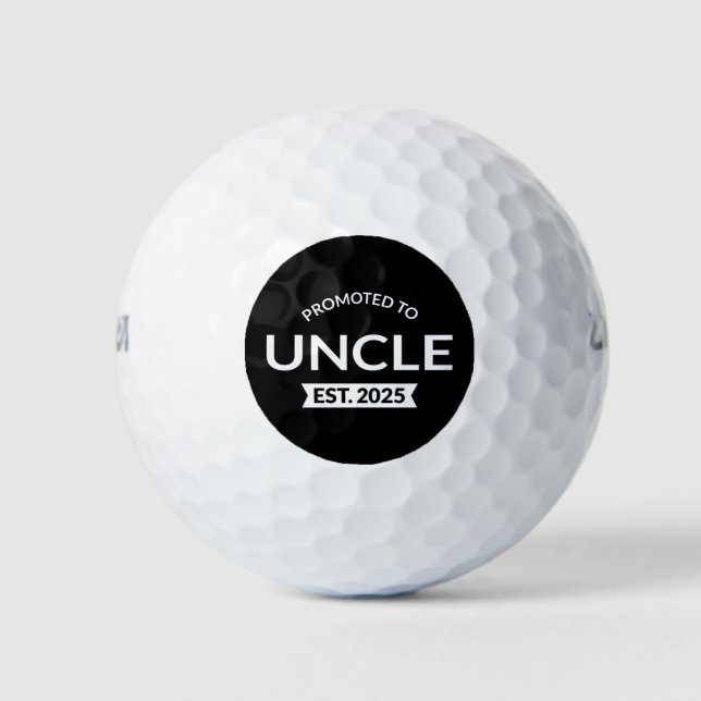 Promoted To Uncle Est. 2025 II Golf Balls (Front)