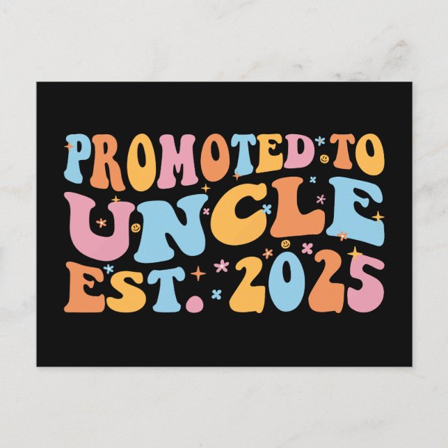 Promoted To Uncle Est. 2025 III Postcard (Front)