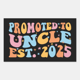Promoted To Uncle Est. 2025 III Rectangular Sticker