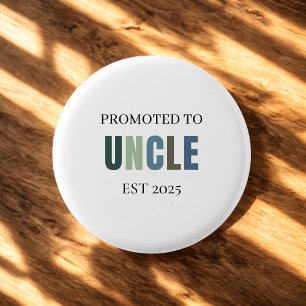 Promoted to Uncle EST 2025   New Uncle 3 Cm Round Badge