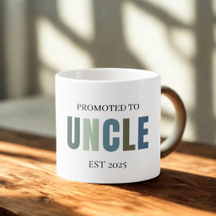 Promoted to Uncle EST 2025 Personalised Espresso Cup