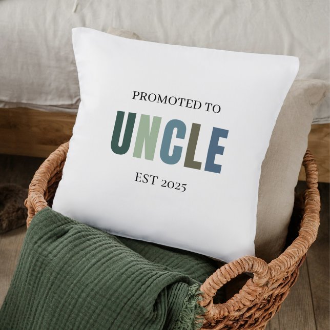 Promoted to Uncle EST 2025 | Personalised Gift Cushion (Creator Uploaded)