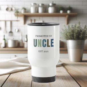 Promoted to Uncle EST 2025   Personalized Gift Travel Mug