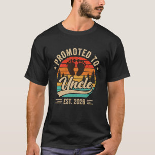 Promoted To Uncle Est 2026 Grandparents Baby Annou T-Shirt