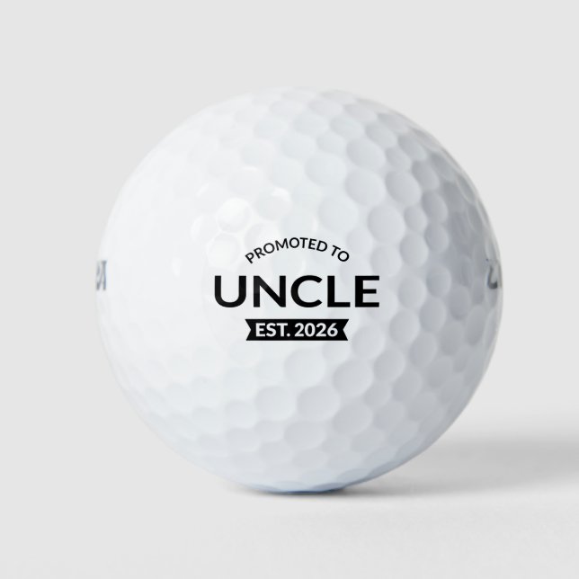 Promoted To Uncle Est. 2026 II Golf Balls (Front)