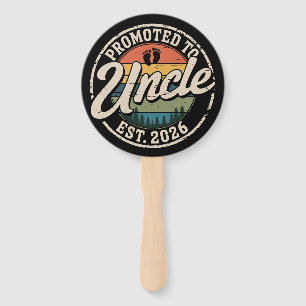 Promoted To Uncle Est 2026 Pregnancy Announcement  Hand Fan