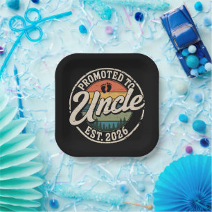 Promoted To Uncle Est 2026 Pregnancy Announcement Paper Plate